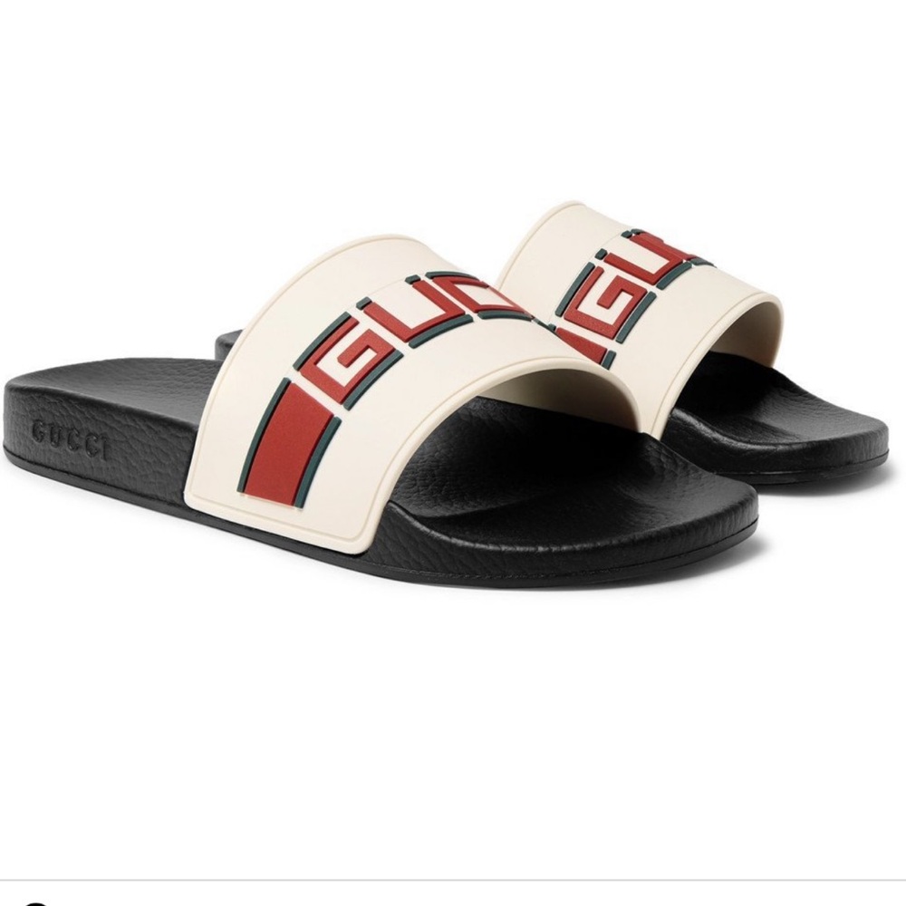 Gucci Pursuit Off White Rubber Slides Unisex Size 36 Great Condition